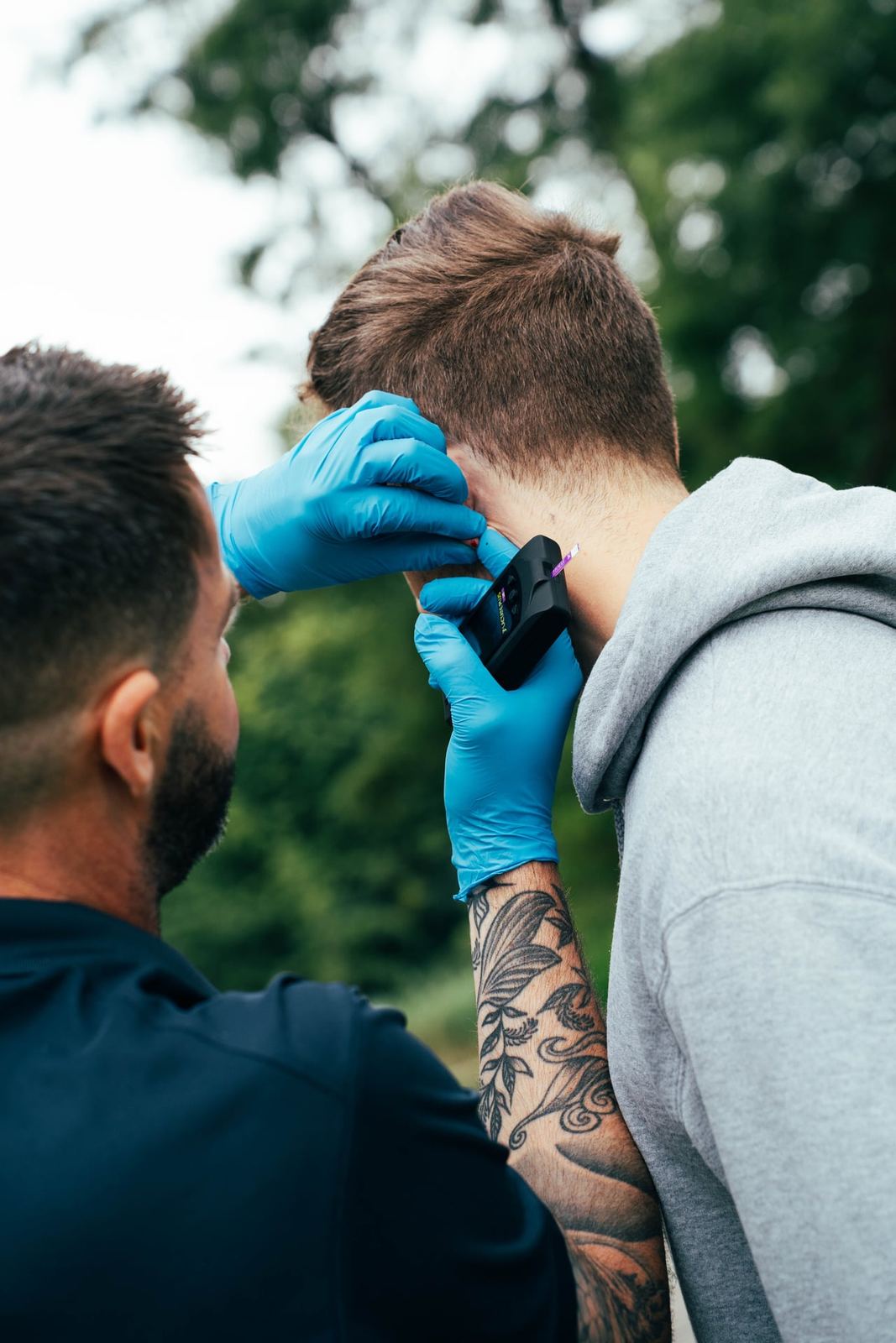 Testing session with a footballer